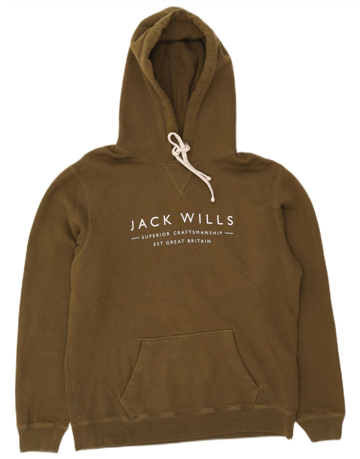 Maglione con cappuccio grafico da uomo Jack Wills in cotone verde medio