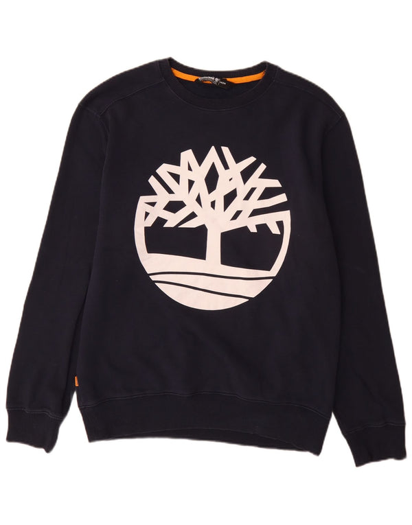 Timberland Felpa da uomo con vestibilità regolare grafica Maglione medio blu navy