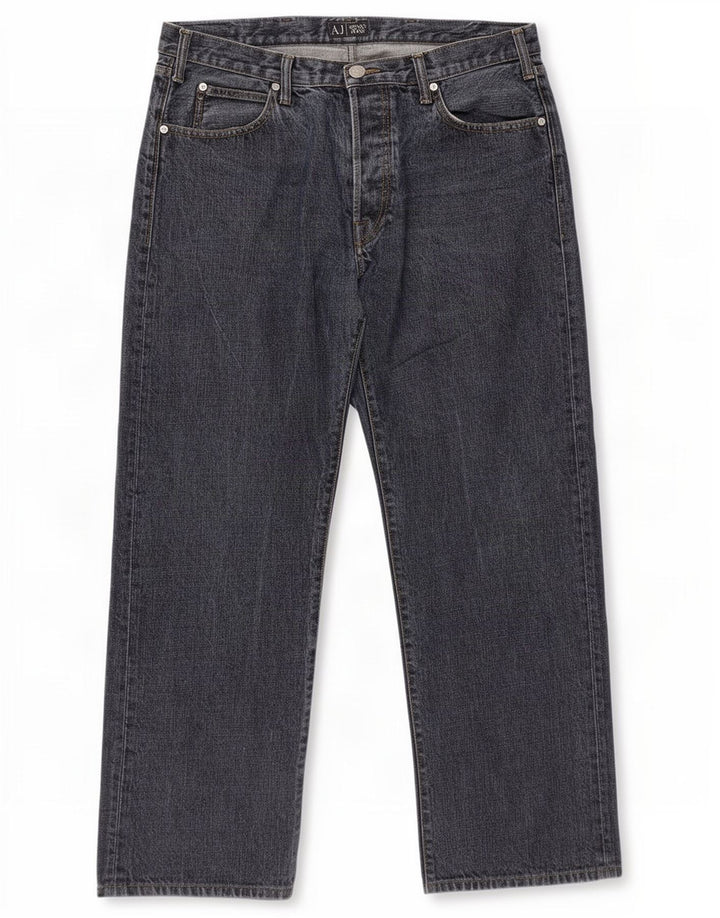 Jeans dritti da uomo Armani W36 L31 cotone blu navy
