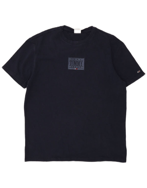 T-shirt grafica da uomo Tommy Hilfiger Top medio blu navy