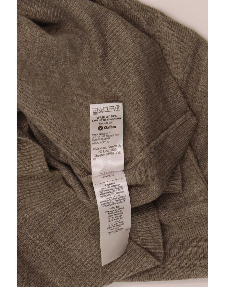 Maglione da uomo con scollo a V Marks & Spencer piccolo acrilico screziato beige