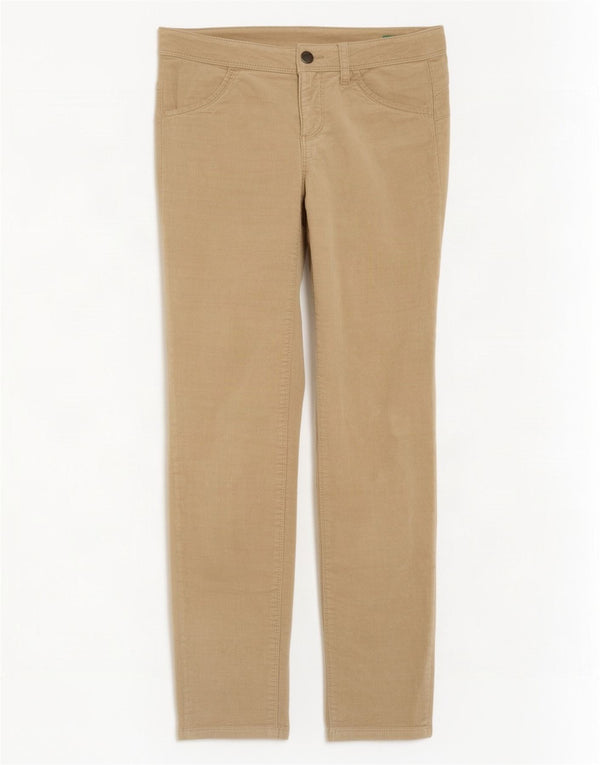 Pantaloni Benetton da donna in velluto a coste super bassi skinny UK 8 Small W30 L29 Beige