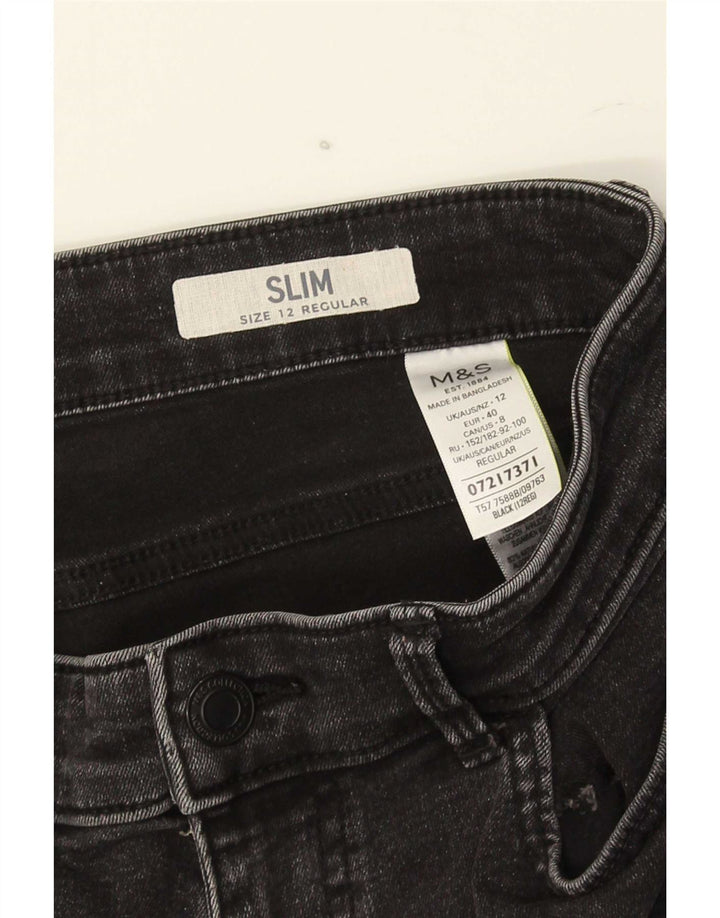 Jeans slim da donna Marks & Spencer UK 12 medio W30 L27 cotone grigio