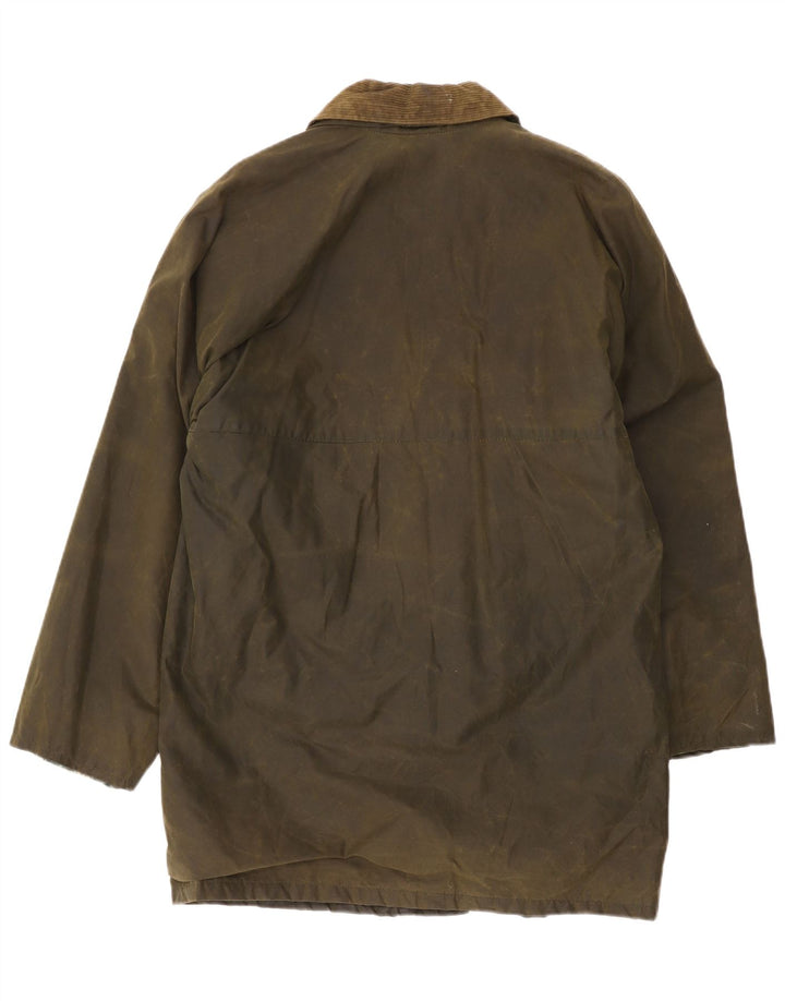 Cappotto vintage da uomo in cotone cerato UK 38 medio kaki