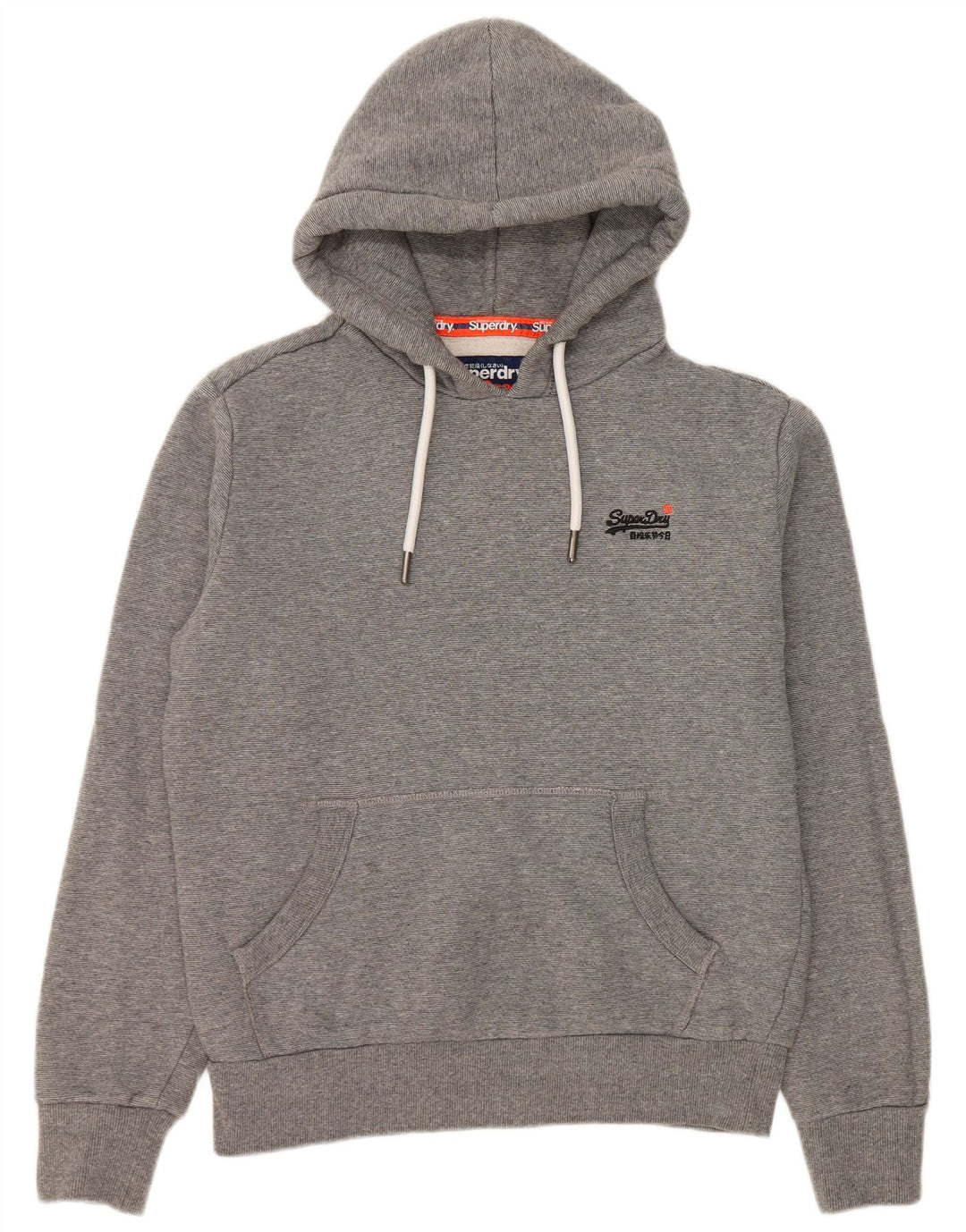Maglione con cappuccio da uomo Superdry in cotone grigio medio