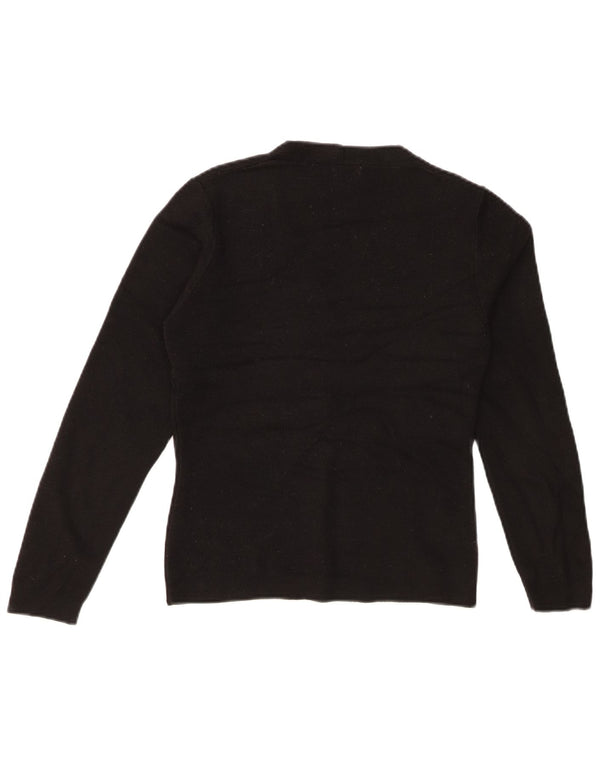 Maglione cardigan da donna BENETTON UK 10 piccolo in lana nera