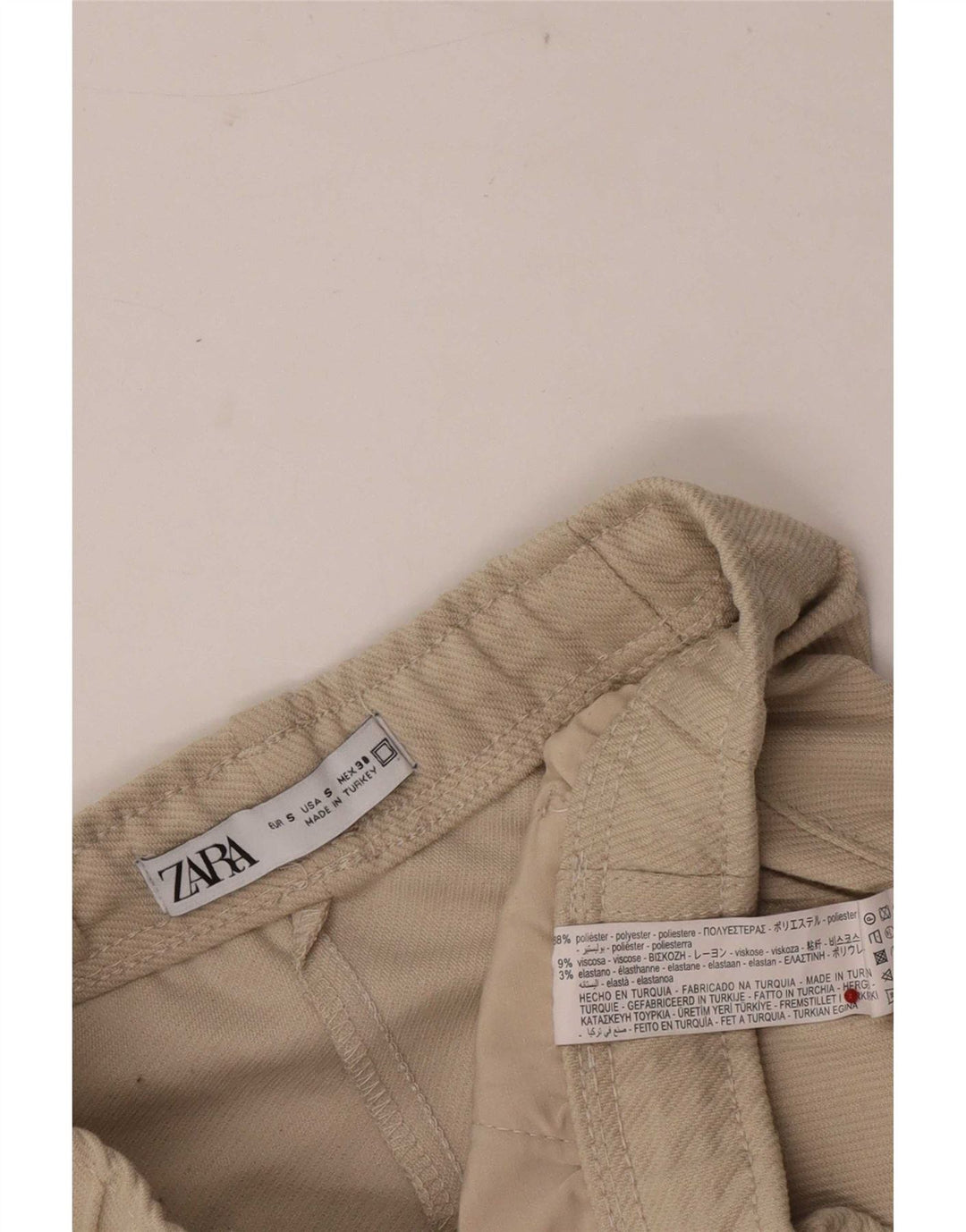 Pantaloncini casual da uomo Zara piccoli W27 poliestere beige