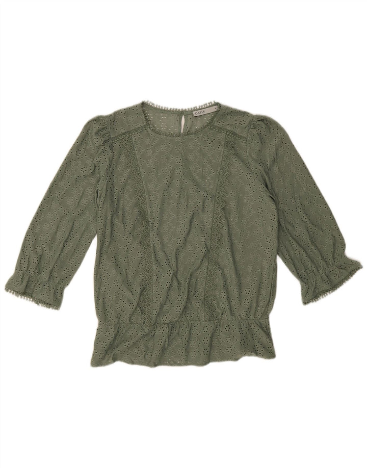 Camicetta da donna con maniche a 3/4 Oasis UK 12 Poliestere verde medio