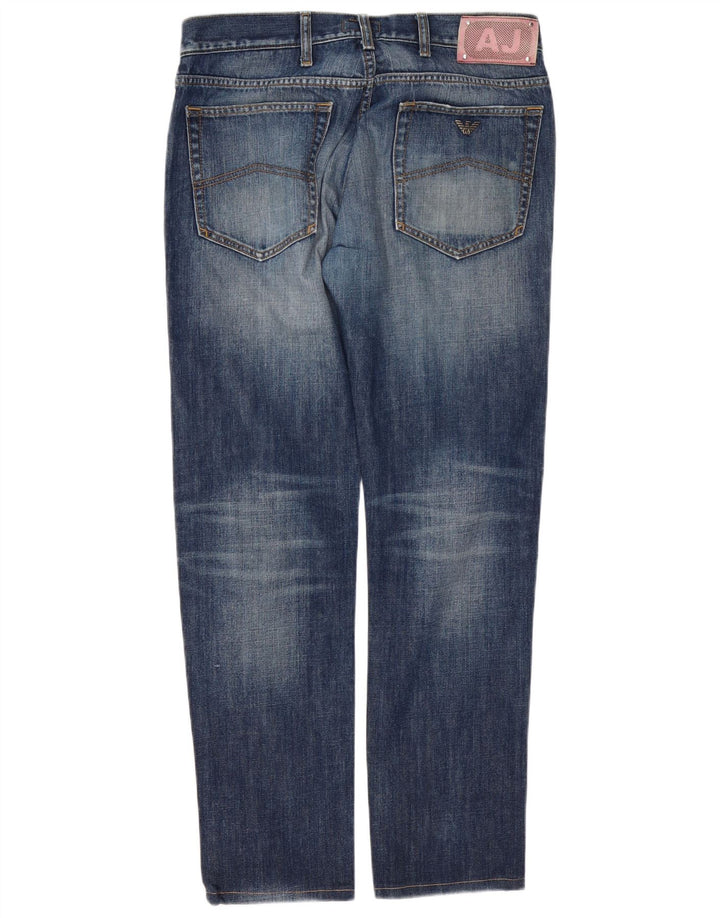Jeans slim invecchiati da uomo Armani W34 L30 in cotone blu