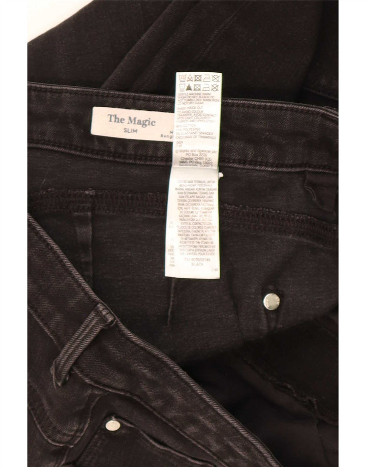 Marks & Spencer Donna The Magic Slim Jeans UK 16 Large W30 L27 Nero