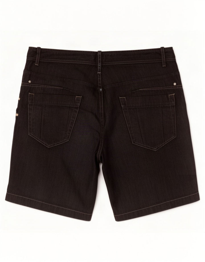 Pantaloncini di jeans da uomo Diesel W36 grandi in pelle nera