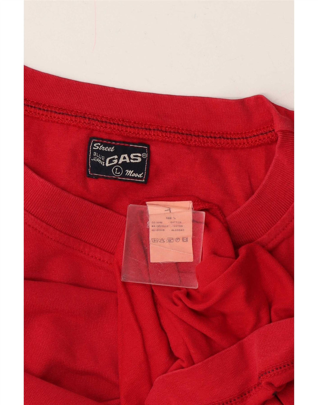Gas Top Uomo Manica Lunga Large Rosso Cotone