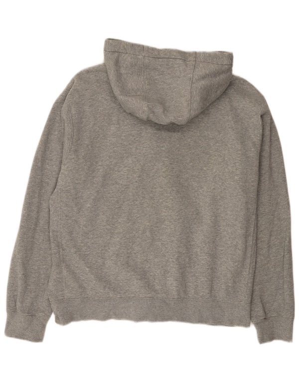 Felpa con cappuccio e zip Nike da uomo in cotone screziato grigio medio