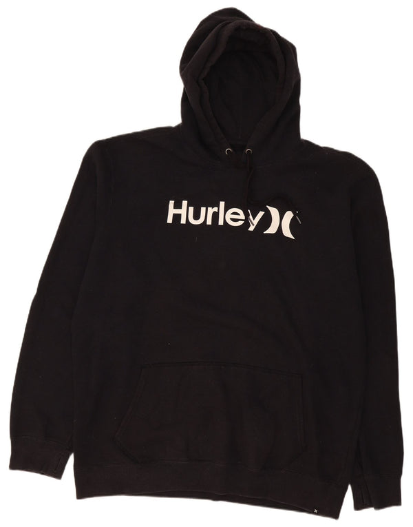 Felpa con cappuccio grafica Hurley da uomo XL poliestere nero