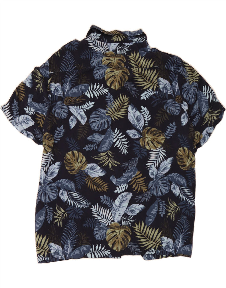 C&A Mens Abstract Pattern Short Sleeve Shirt 2XL Navy Blue Hawaiian Vintage C&A and Second-Hand C&A from Messina Hembry 