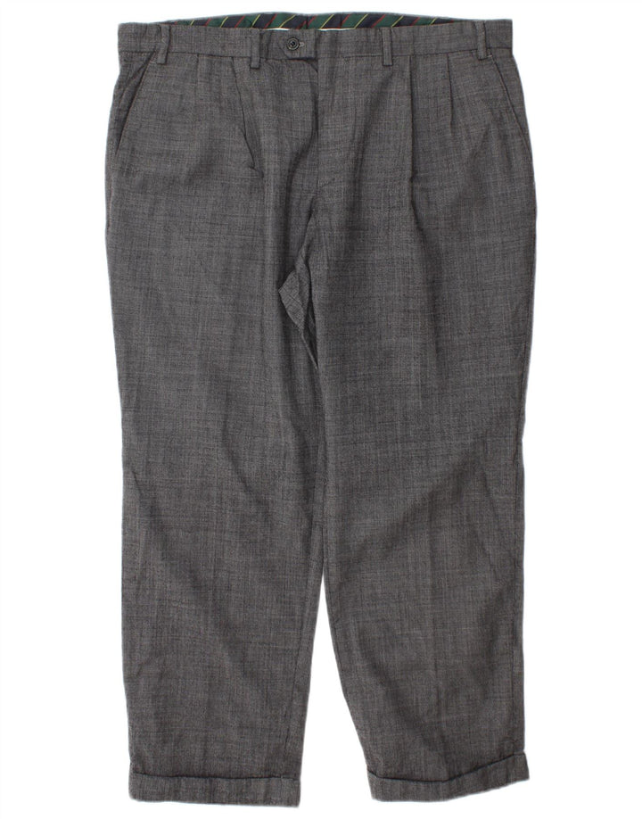 Pantaloni da abito con pegging da uomo CHAPS W38 L29 in lana grigia