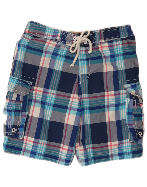 Pantaloncini da bagno da uomo Hollister Small Blue Check Cotton