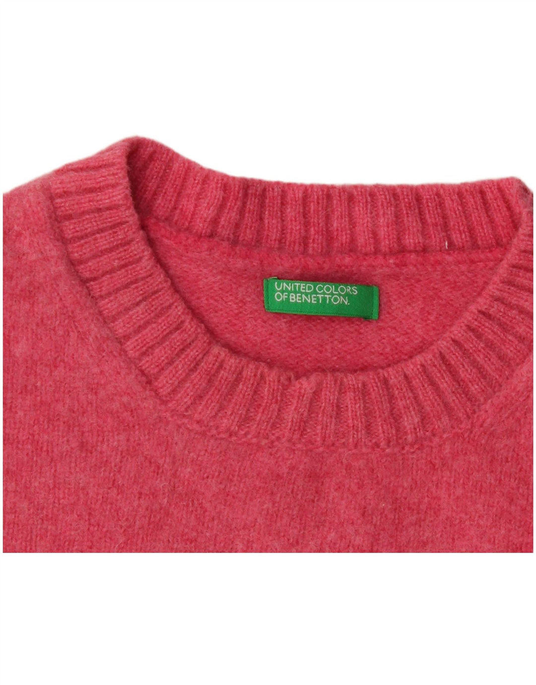 Maglione maglione girocollo da donna Benetton UK 14 grande rosa