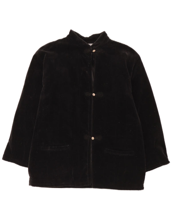 Giacca blazer in velluto a 3 bottoni da donna i Blues UK 14 grande cotone nero
