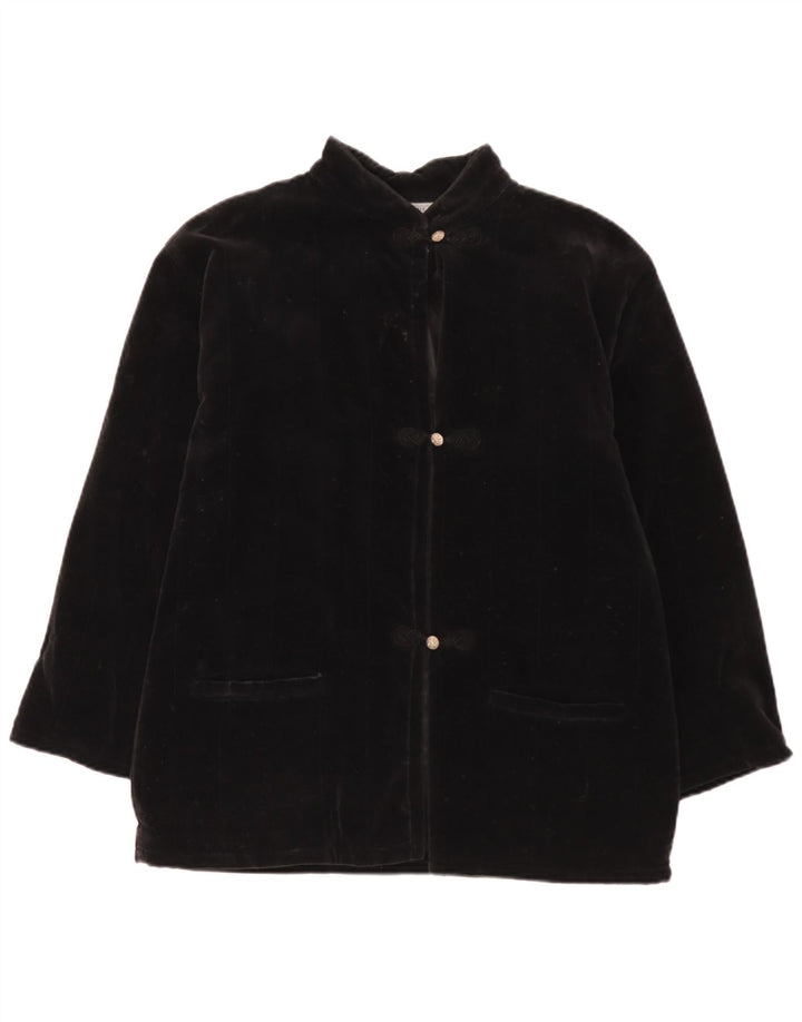 Giacca blazer in velluto a 3 bottoni da donna i Blues UK 14 grande cotone nero
