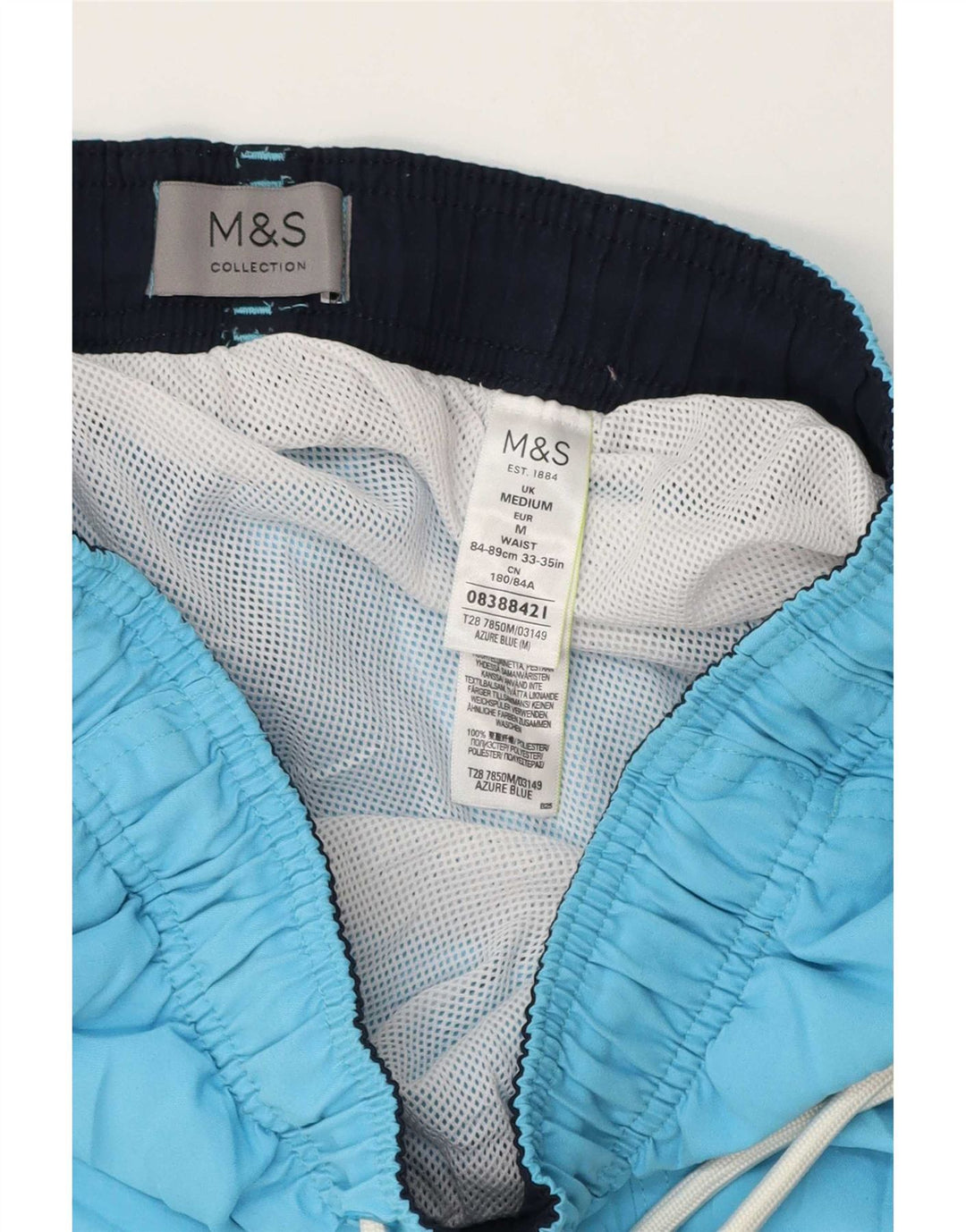 Pantaloncini da bagno da uomo Marks & Spencer blu medio in poliestere