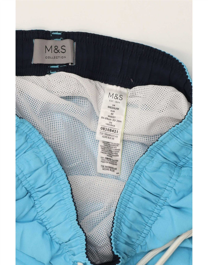 Pantaloncini da bagno da uomo Marks & Spencer blu medio in poliestere