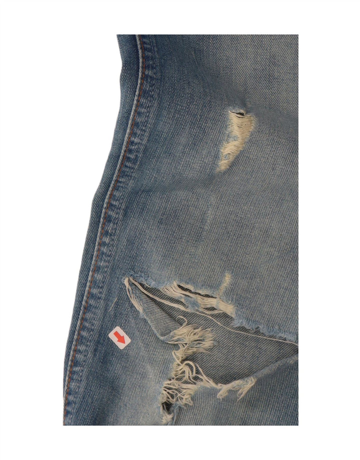 Wrangler Womens Megan Distressed Bootcut Jeans W28 L34 Cotone Blu