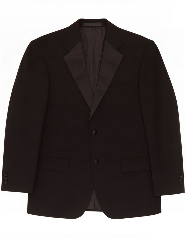 Giacca blazer a 2 bottoni da uomo Marks & Spencer UK 38 poliestere nero medio
