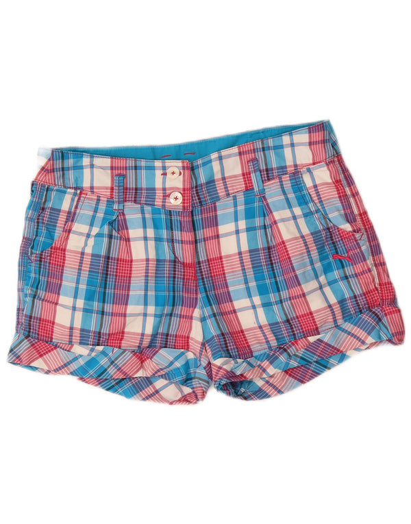 Pantaloncini PUMA da donna UK 12 Medium W34 cotone a quadri blu