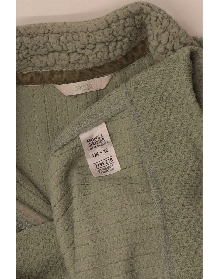 Felpa da donna Marks & Spencer con zip e collo, taglia UK 12, media, kaki