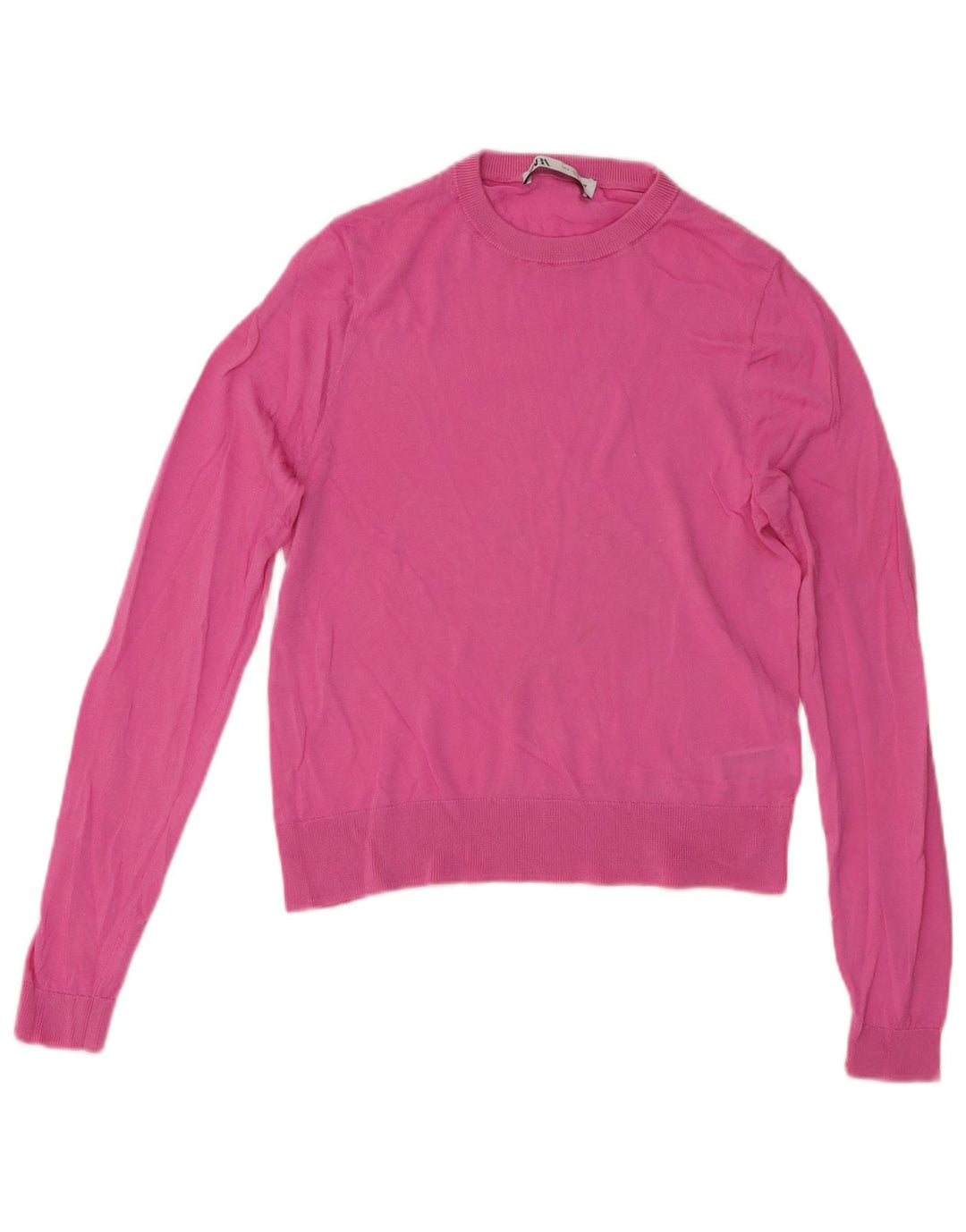 Maglione maglione girocollo da donna Zara UK 12 Lyocell rosa medio
