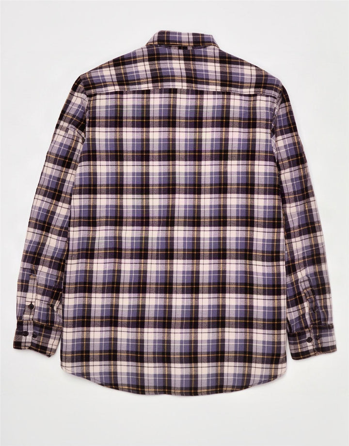 Camicia lunga da uomo in flanella Perth XL in cotone a quadri blu