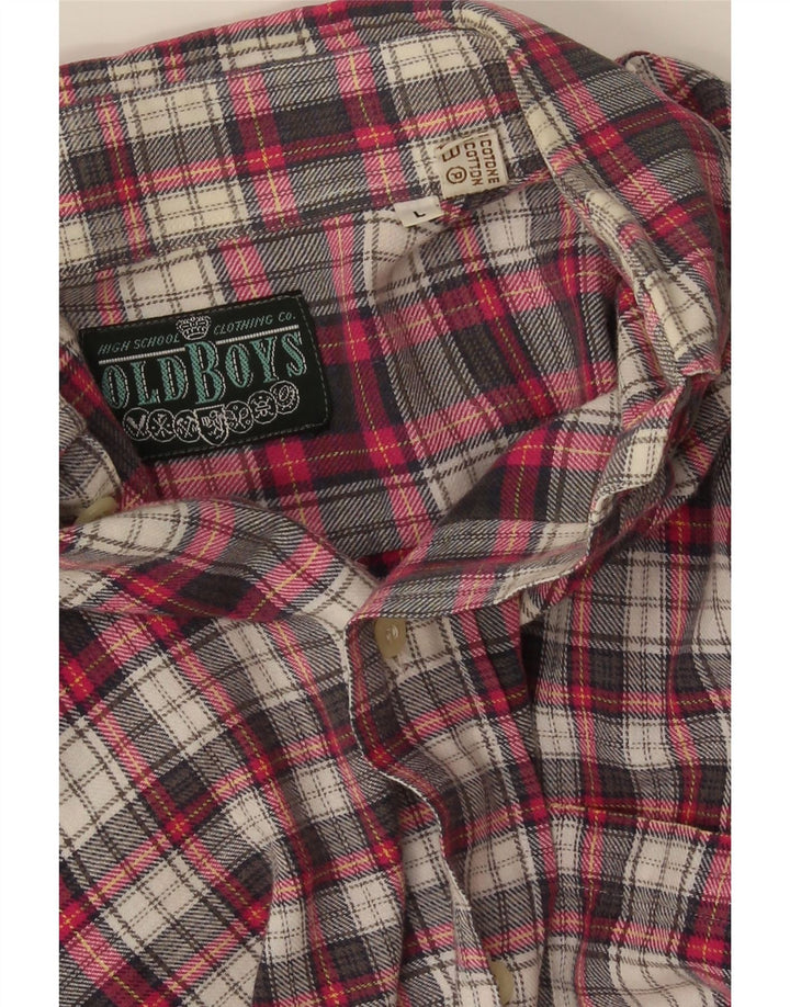 Camicia vintage da uomo in flanella di cotone a quadri rossi grandi