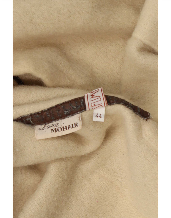 Cappotto a mantella oversize vintage da donna IT 44 in lana beige medio