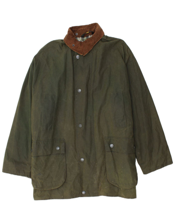MC Orvis Giacca cerata da uomo Wachs-Wetterjacke UK 42 XL Cotone verde