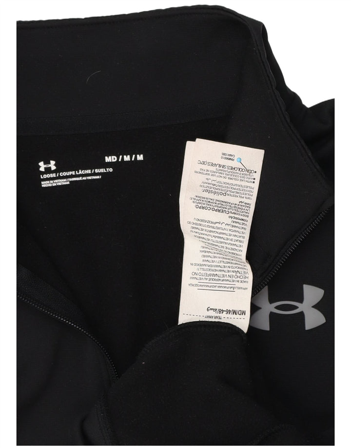 Felpa da uomo Under Armour con vestibilità ampia e collo con zip, media nera