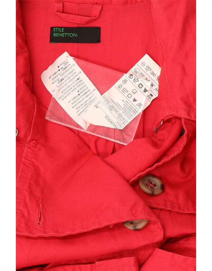 Trench Donna BENETTON IT 40 Piccolo Rosso Cotone