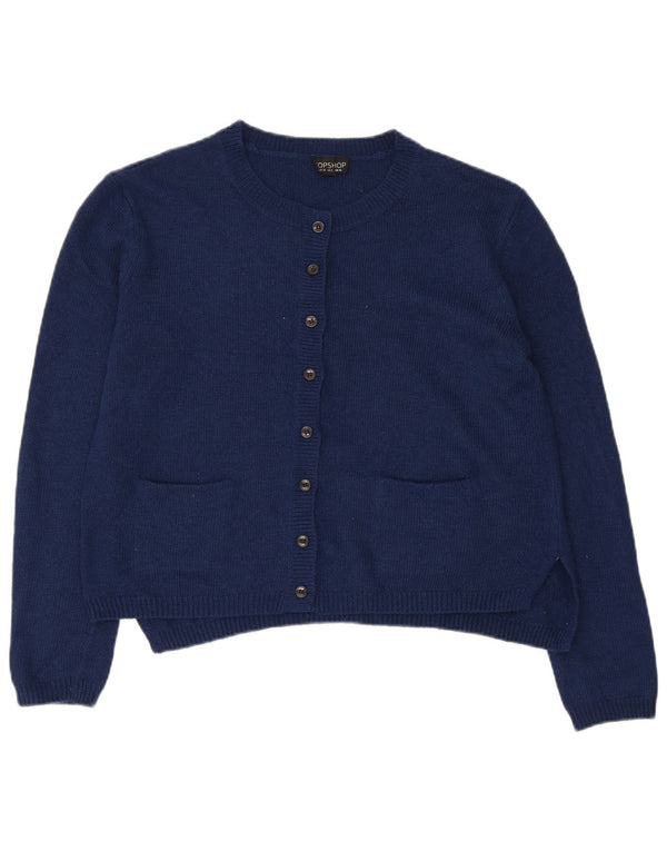 Maglione cardigan oversize da donna Topshop UK 10 piccolo acrilico blu navy
