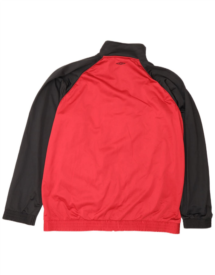 Giacca da tuta da uomo Umbro UK 47/49 2XL Poliestere color block rosso