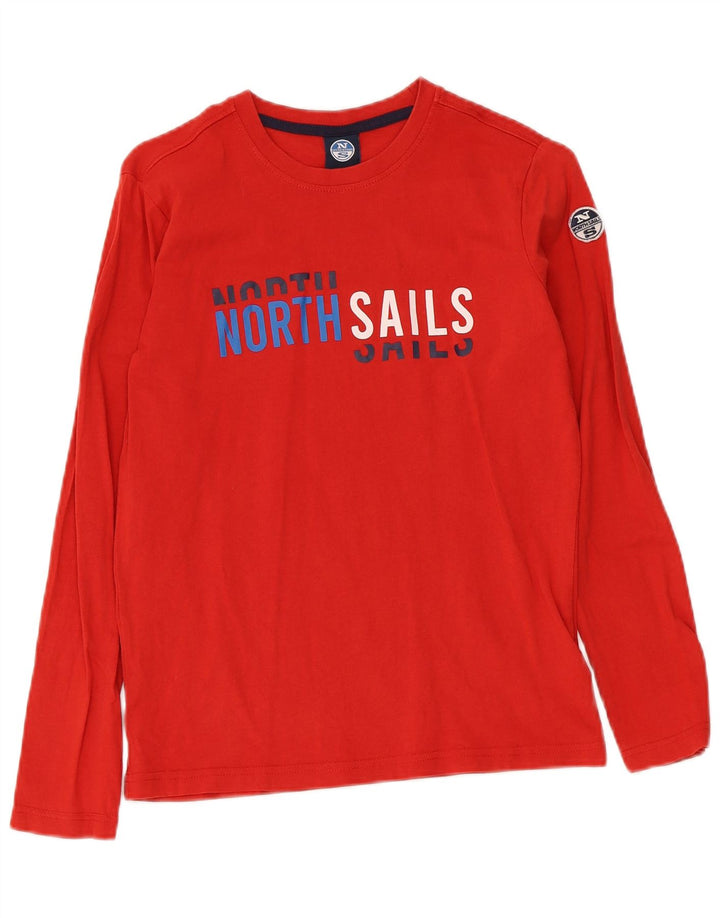 Maglia grafica da bambino North Sails a maniche lunghe 11-12 anni in cotone rosso
