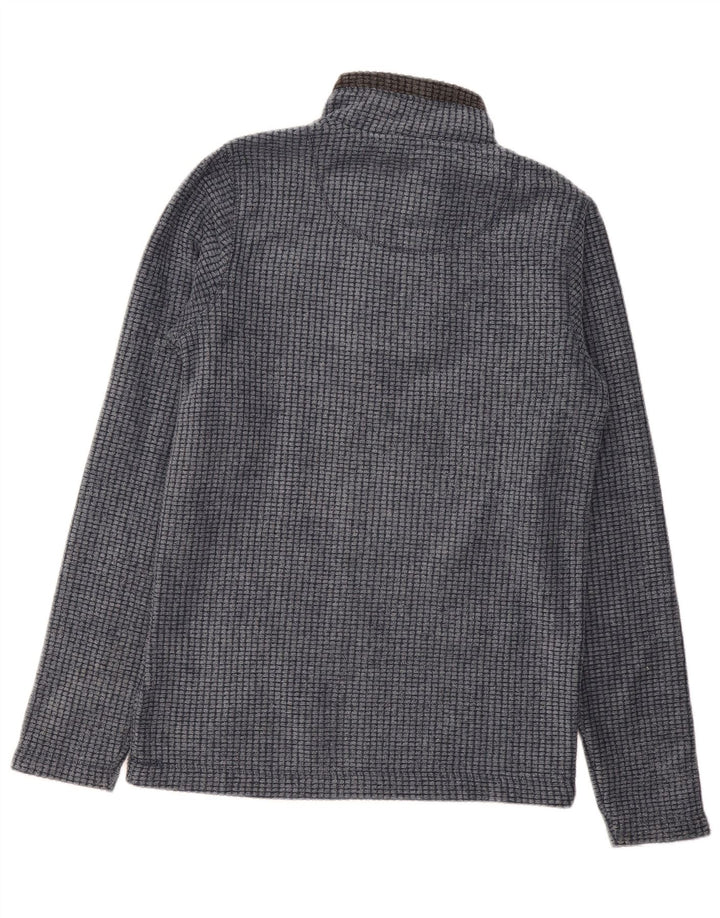 Maglione in pile da uomo con zip e collo Weird Fish, piccolo in poliestere blu navy