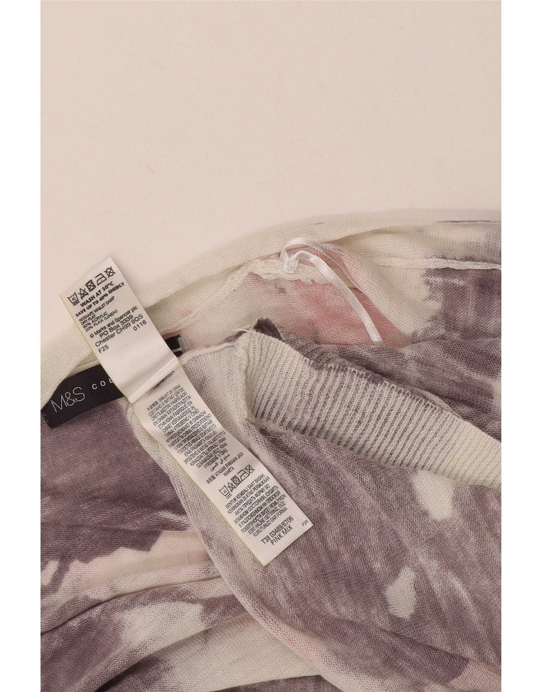 Maglione cardigan da donna con motivo astratto Marks & Spencer UK 14 Rosa medio