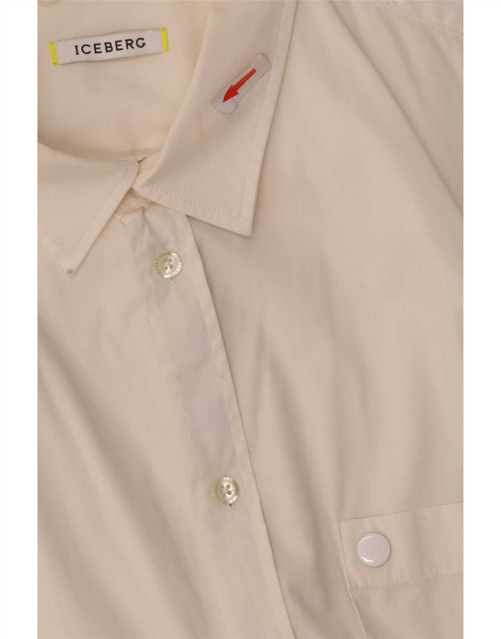 Camicia da uomo Iceberg XL in cotone bianco Classic