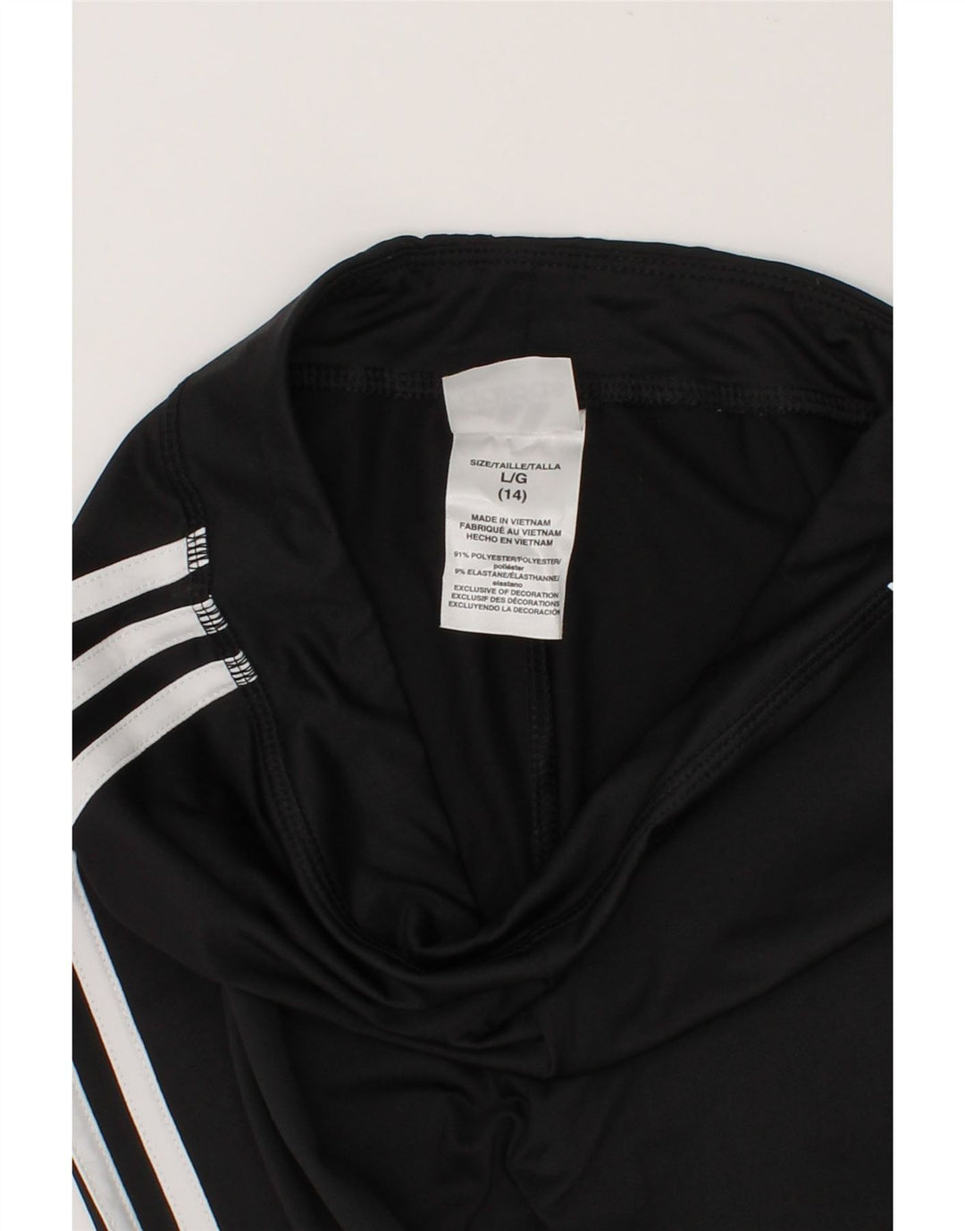 ADIDAS Girls Leggings 13-14 Years Large  Black Polyester Vintage Adidas and Second-Hand Adidas from Messina Hembry 