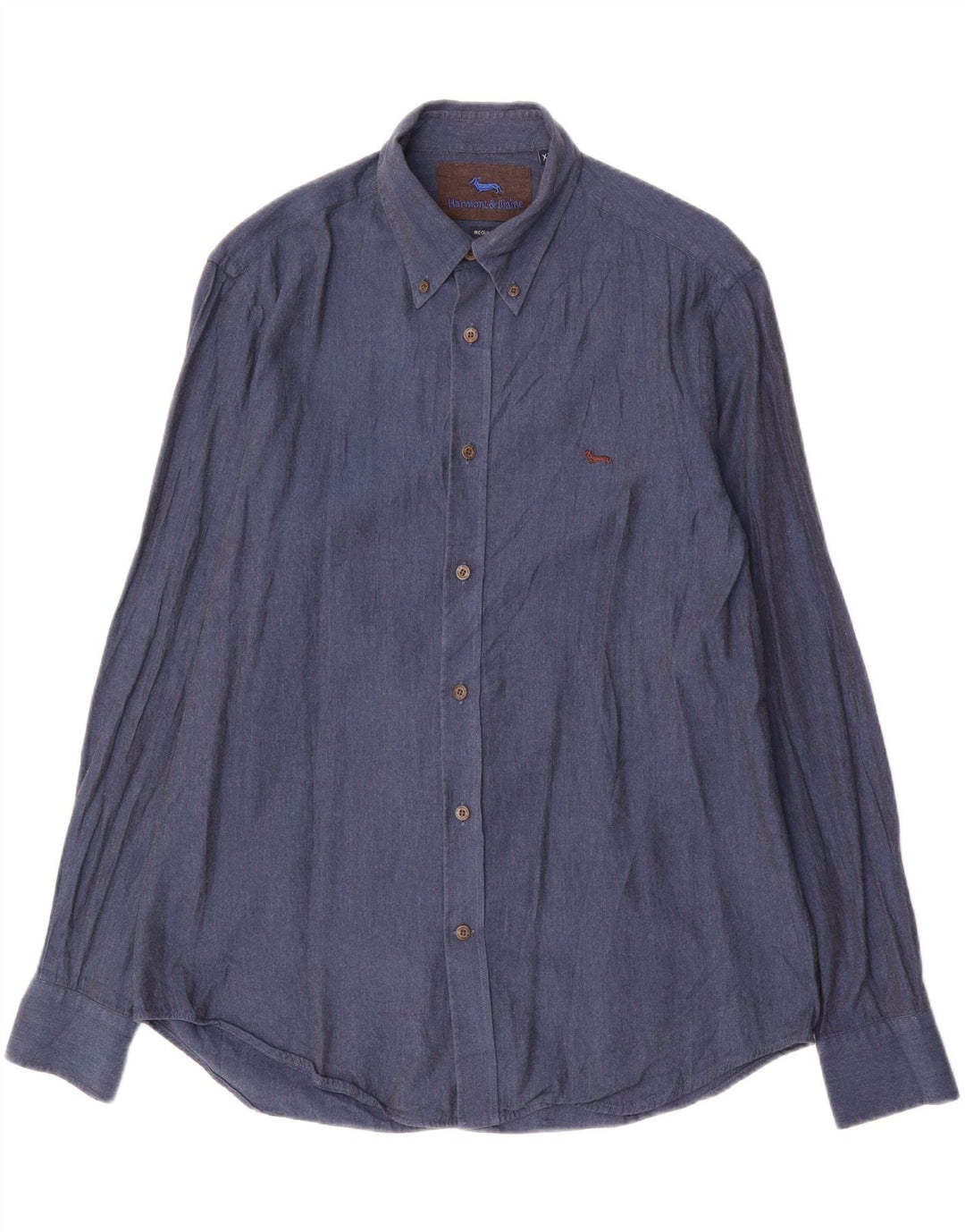 Camicia da uomo Regular Fit Harmont & Blaine XL in cotone blu navy