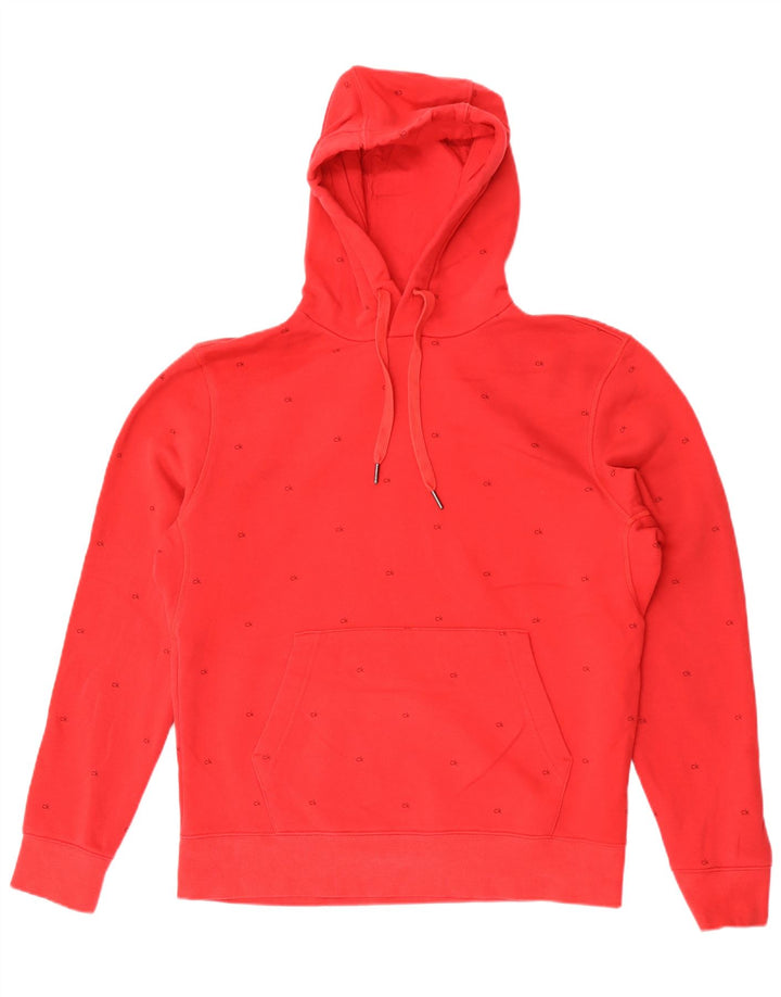 Maglione con cappuccio grafico da uomo Calvin Klein in cotone rosso medio