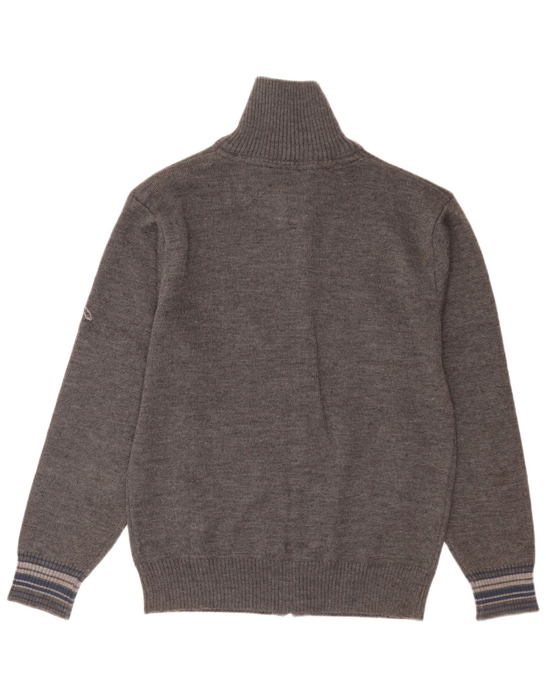 Maglione cardigan da uomo vintage XL in lana vergine grigia