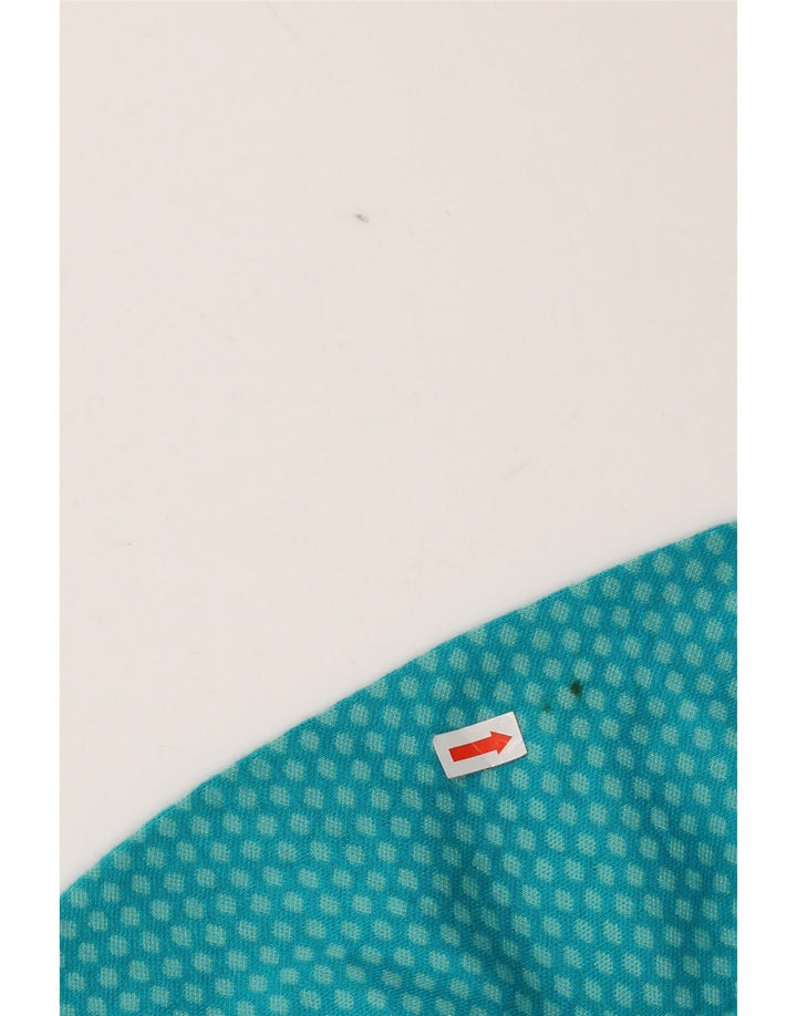 Eddie Bauer Top da donna con zip e collo a maniche lunghe UK 10 piccolo turchese maculato