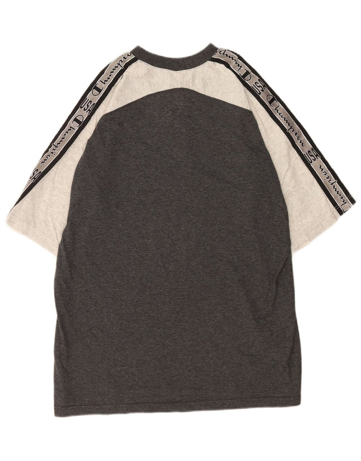 T-shirt grafica da uomo Champion Top grigio medio color block