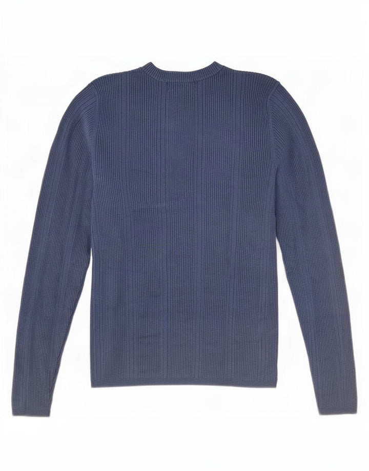 Maglione maglione girocollo da donna Marks & Spencer UK 12 Viscosa blu medio